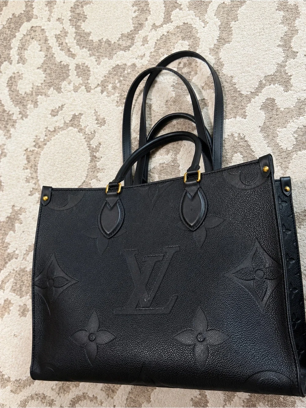 Louis Vuitton Black Exterior with Mustard Interior Leather Handbag